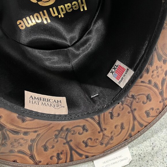 Leather Cowboy Brown Western Hat‎ XXL Falcon Two Tone American Hat Makers main image 8